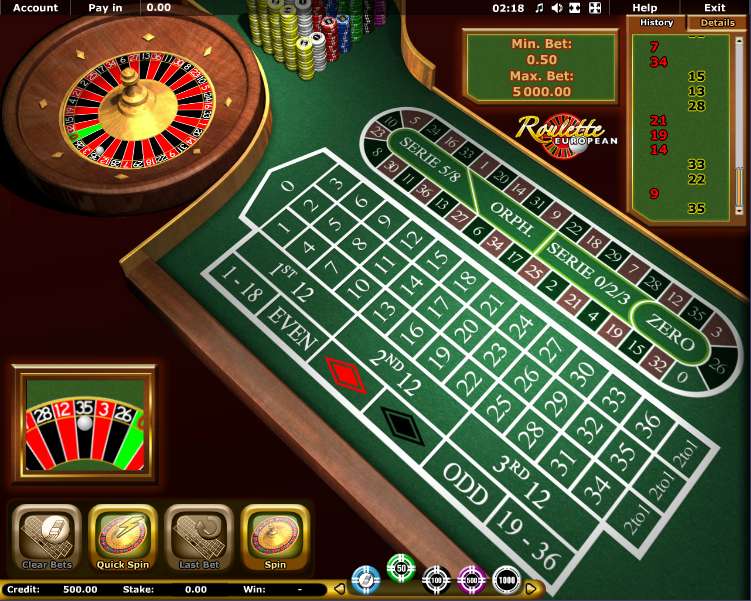 Online European Roulette Game