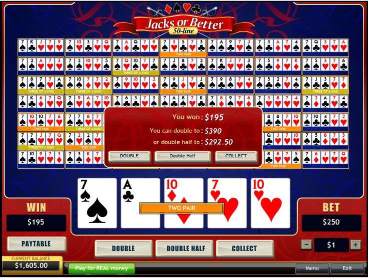 Play Jacks or Better 50 Line Video Poker & other VideoPoker from 