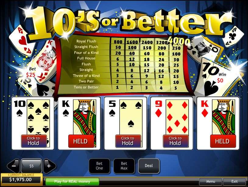 Ten Play Poker - Free 10 Play Video Poker