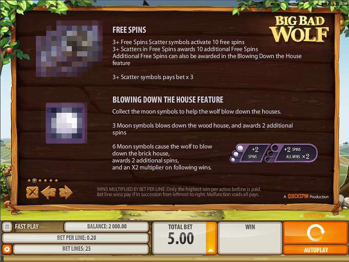Big bad wolf free spins games