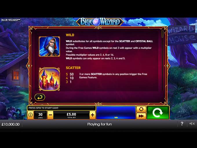 Blue Wizard Slot by Rare Stone - Play For Free & Real