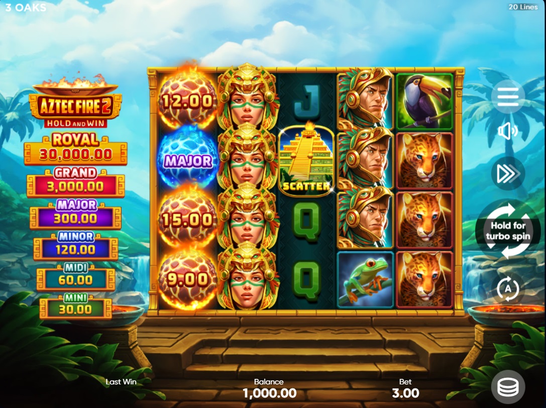 Aztec Fire 2 Slot By 3 Booongo Review Demo Game