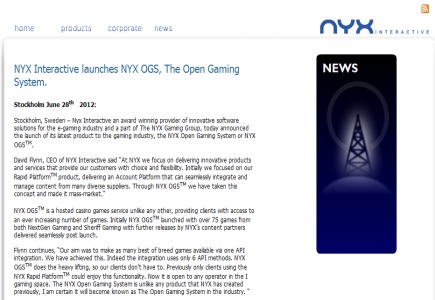 Update: Open Gaming System Launched by NYX Interactive