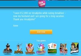 Vera&John Mobile Casino Player Wins Over Euro 11,000 in One Spin!