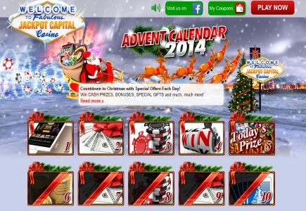 Prizes Every Day Until Christmas with Jackpot Capital Casino’s 2014 Advent Calendar