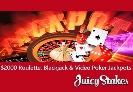 Special Blackjack, Video Poker and Roulette Jackpots at Juicy Stakes Casino