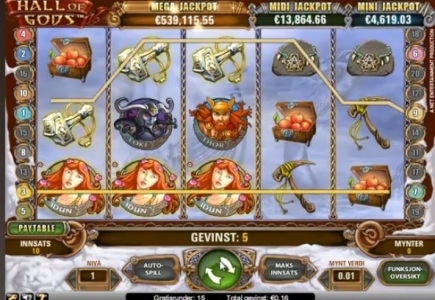 5,4 Mio Pfund bei Hall Gods im BetVictor Online Casino gewonnen