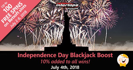 Intertops Adds 10% To Blackjack Winnings On July 4th