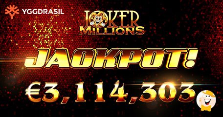 Een gelukkige speler won bij Betsson een Jackpot van €3,1 miljoen op de gokkast Joker Millions van Yggdrasil