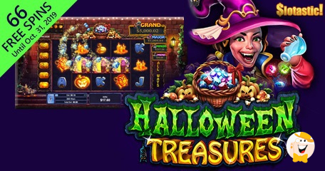 Slotastic Gives up to 66 Casino Spins to Unearth the Shiniest “Halloween Treasures”