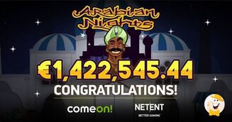 Un Giocatore Incassa 1,4 milioni di Euro di Jackpot Giocando ad Arabian Nights di NetEnt all'Hajper Casino!