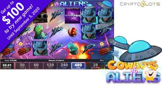 Cryptoslots Casino Releases Cowboys vs Aliens Slot, Presents $100 Introductory Bonus