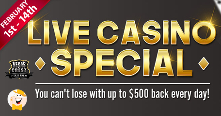 Vegas Crest Shakes it up with Spanking Cashback Deals for Live Dealer Games