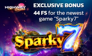 Highway Casino Provides 44 Bonus Spins on Sparky 7 Game