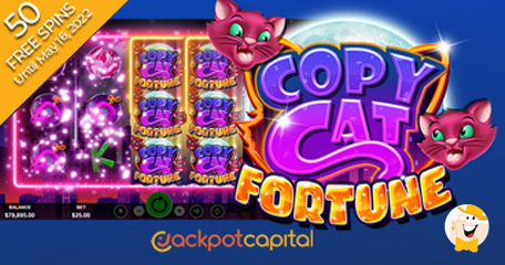 Jackpot Capital Slips in 50 Bonus Spins on RTG's New Copy Cat Fortune!