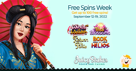 Juicy Stakes Giving 100 Bonus Spins on 4 Slots Until September 19