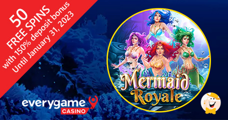 Everygame Casino Treats Players with 50 Casino Spins to Explore Mermaid Royale Slot