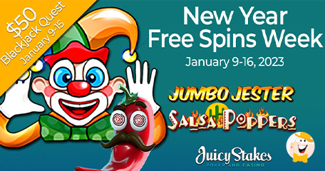Juicy Stakes Kicks off First Weeks of 2023 with Extra Spins on Two Slots from Nucleus