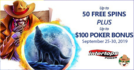 Extra Spins and Poker Bonus Week Starts at Intertops