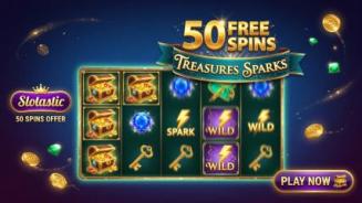 Исследуйте захватывающее предложение Slotastic на 50 вращений в Treasure Sparks