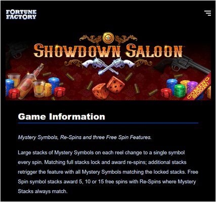 Fortune Factory_Showdown Saloon