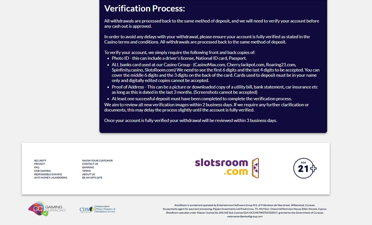 slotsroom_casino_verification_process