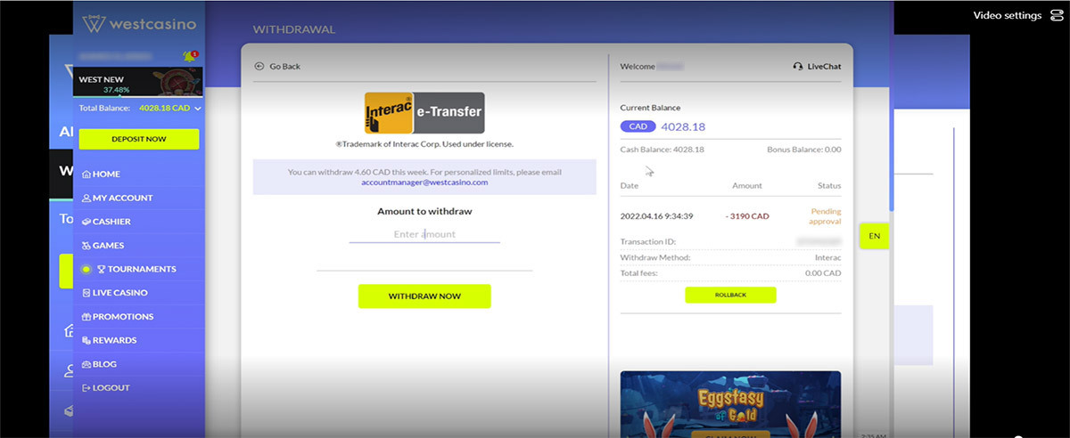 west_casino_withdrawal_pending