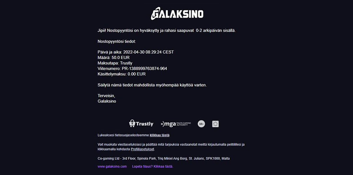 galaksino_withdrawal_mail