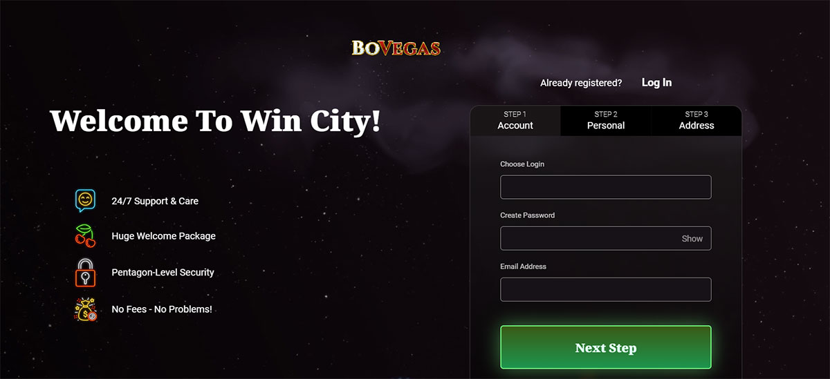 BoVegas-casino-registration-form