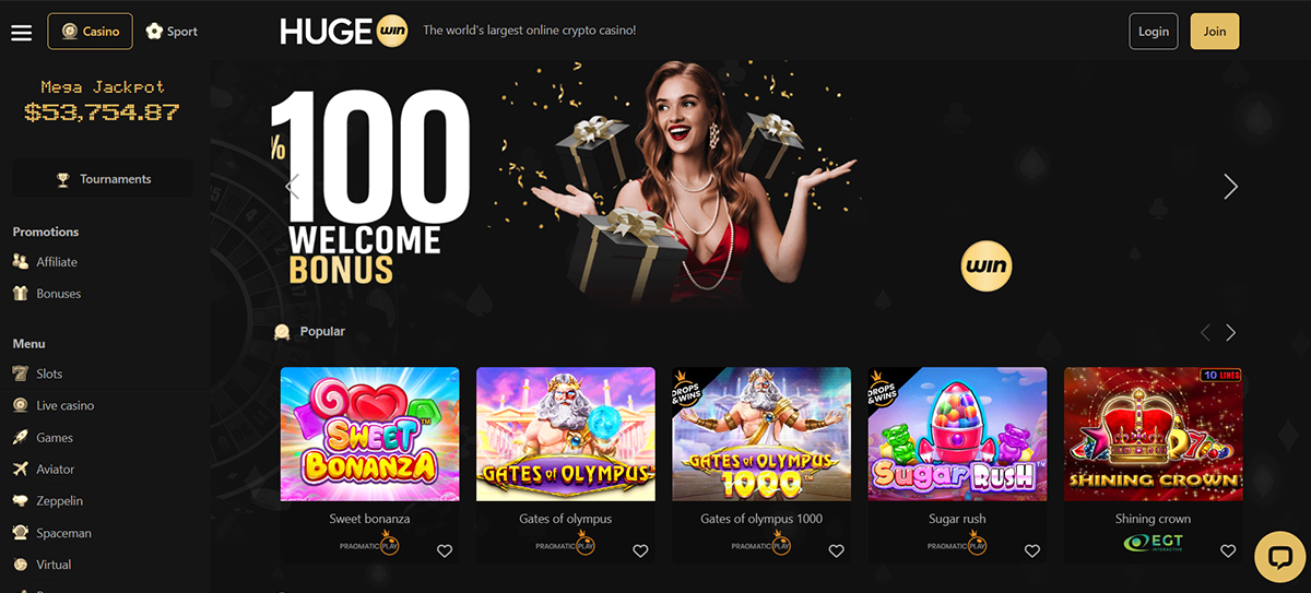 hugewin-casino-main-page