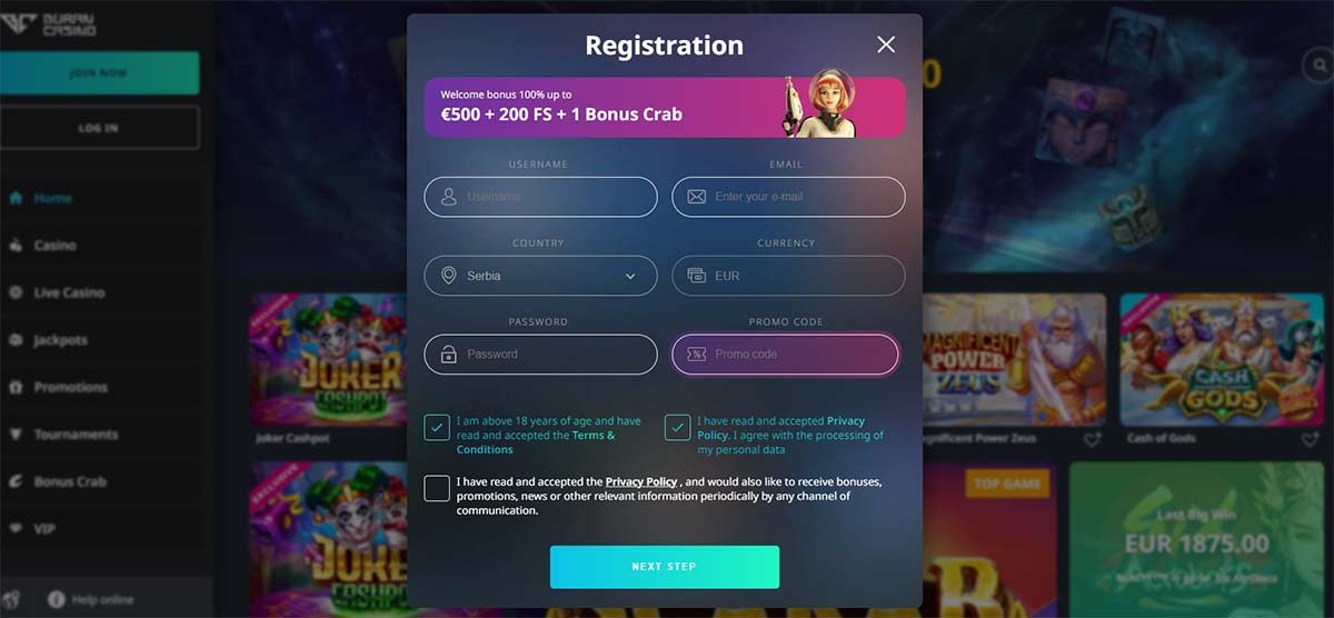 Buran-casino-registration-form