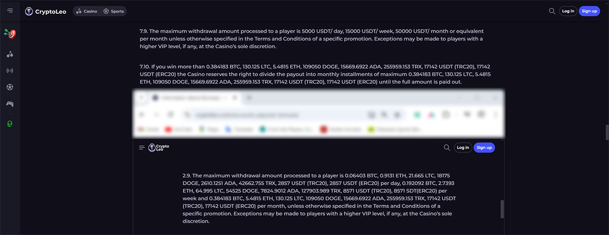 Cryptoleo-casino-withdrawal-terms