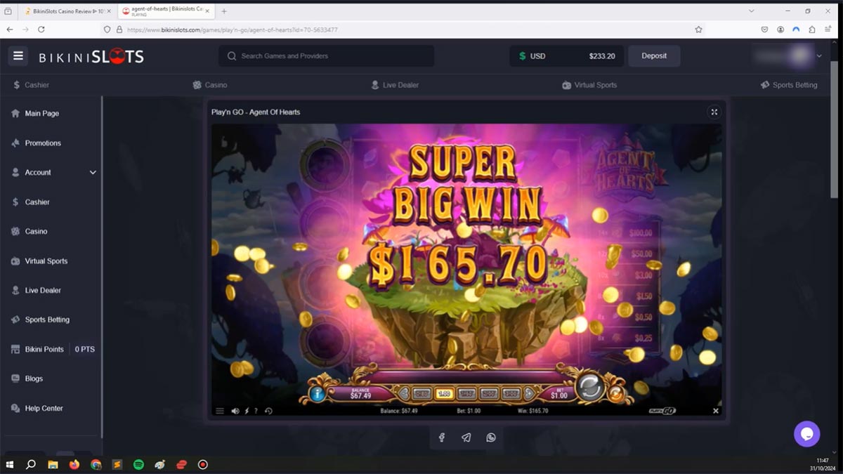 Bikinislots-casino-agent-of-hearts-super-big-win