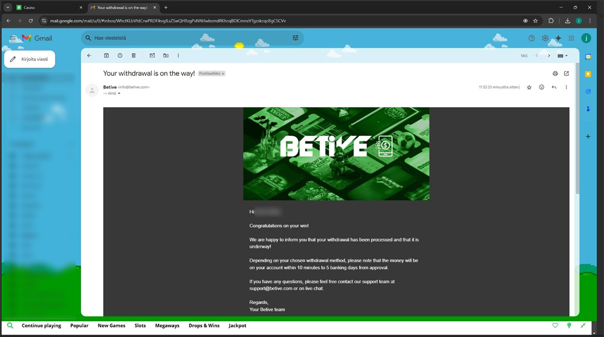Betive-casino-withdrawal-confirmation