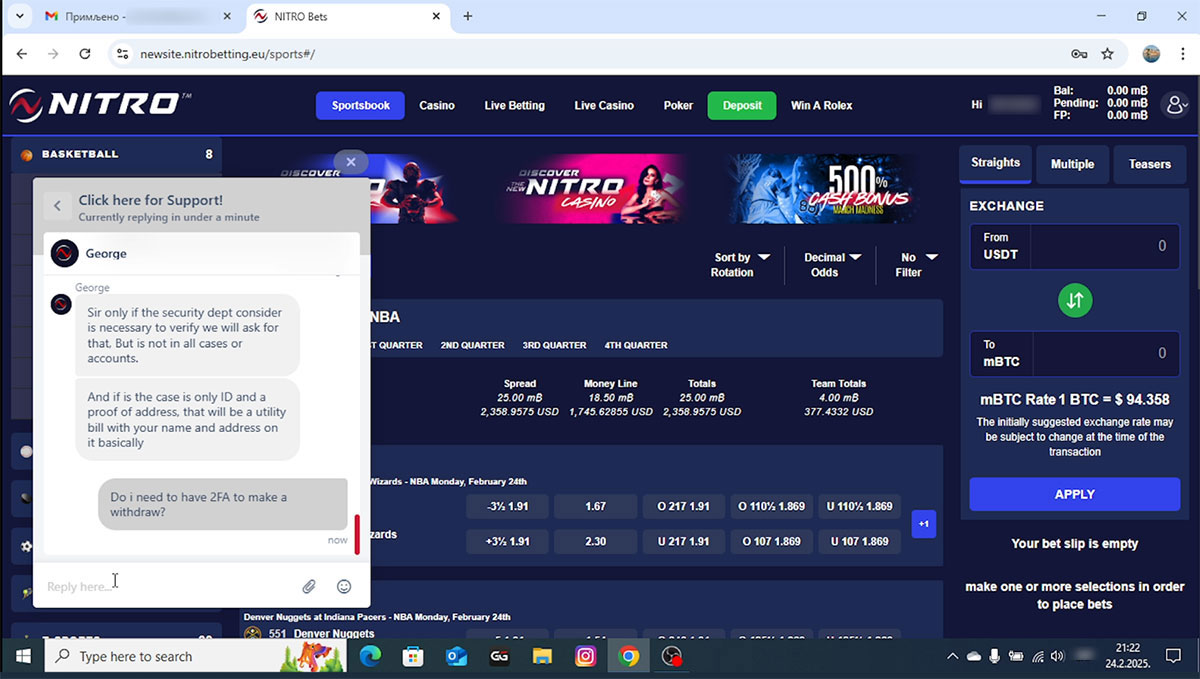 Nitrobetting-casino-chat-id-verification