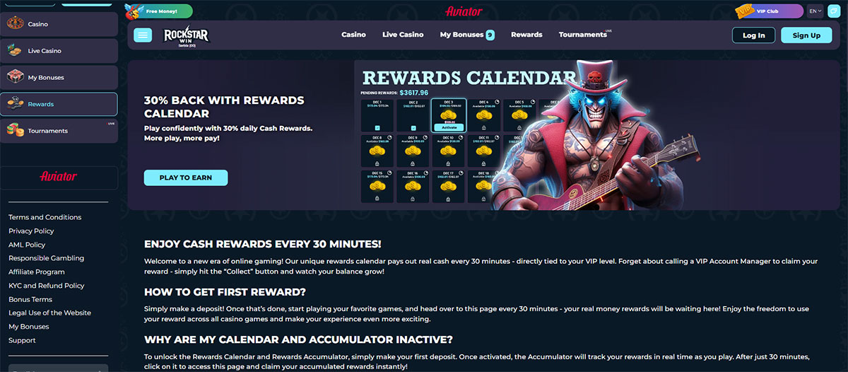 Rockstarwin-casino-rewards-calendar