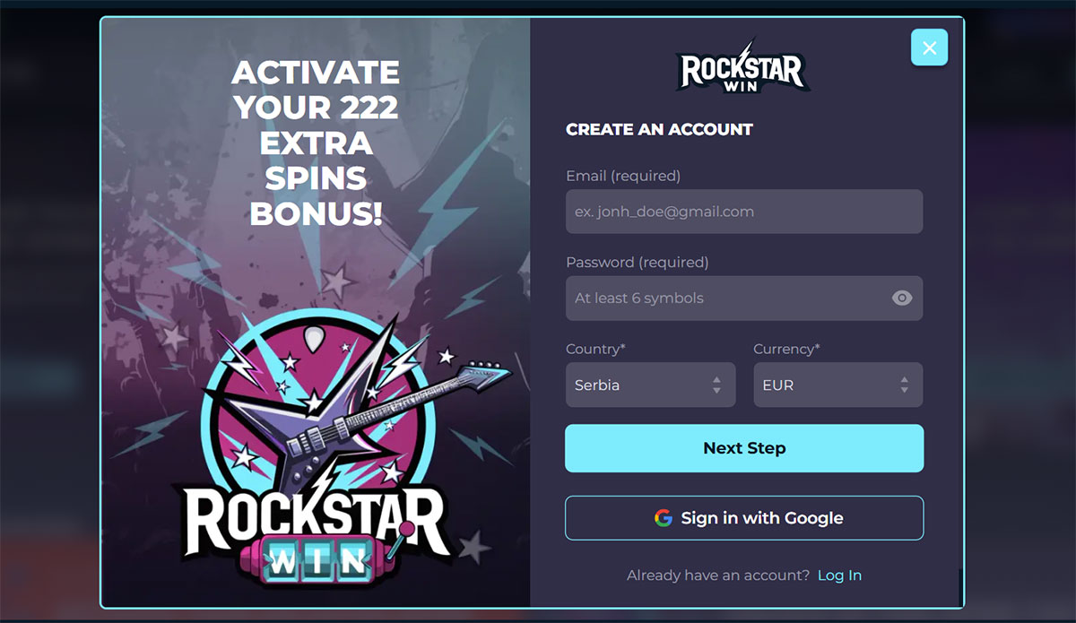 Rockstarwin-casino-registration-form