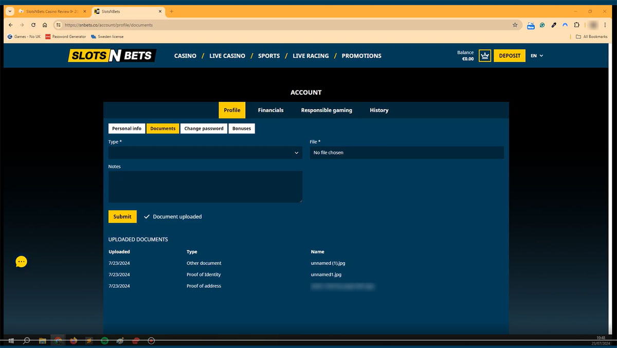SlotsnBets-Casino-id-verification-docs