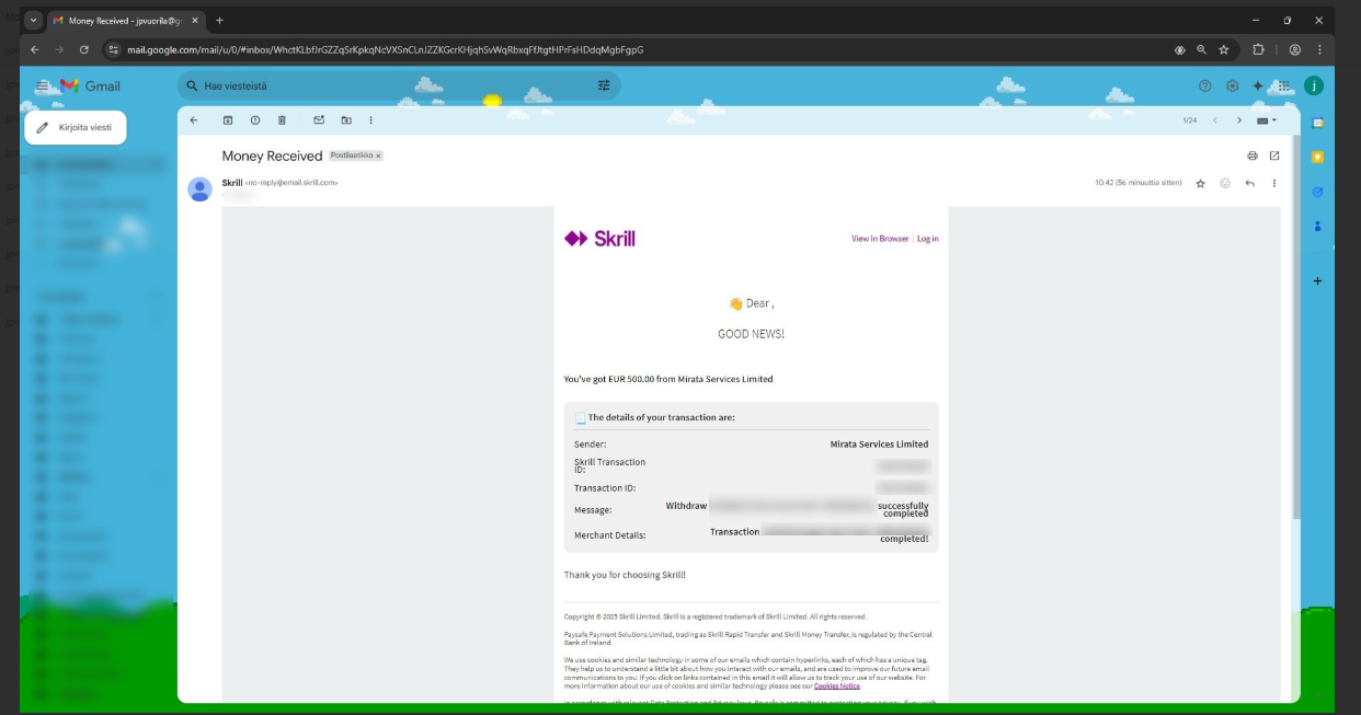 Neon54 Casino first withdrawal received