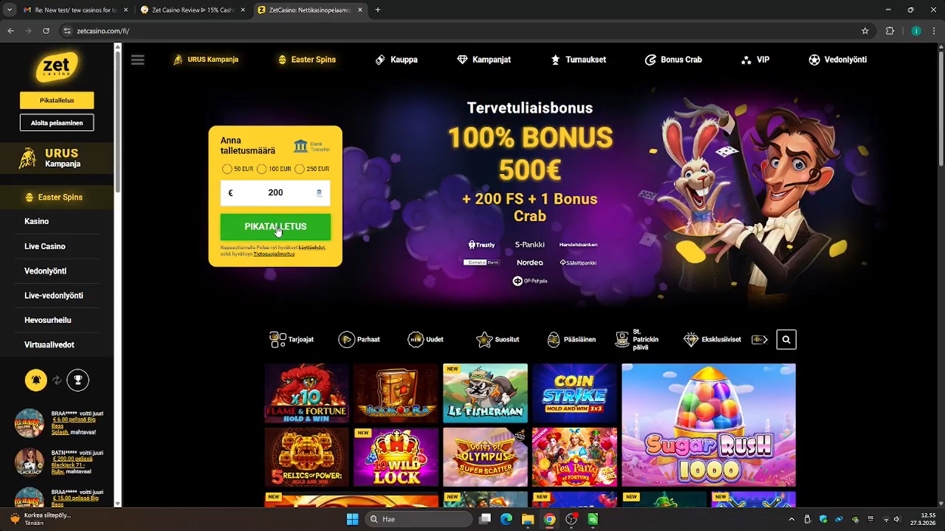 Zetcasino bonus