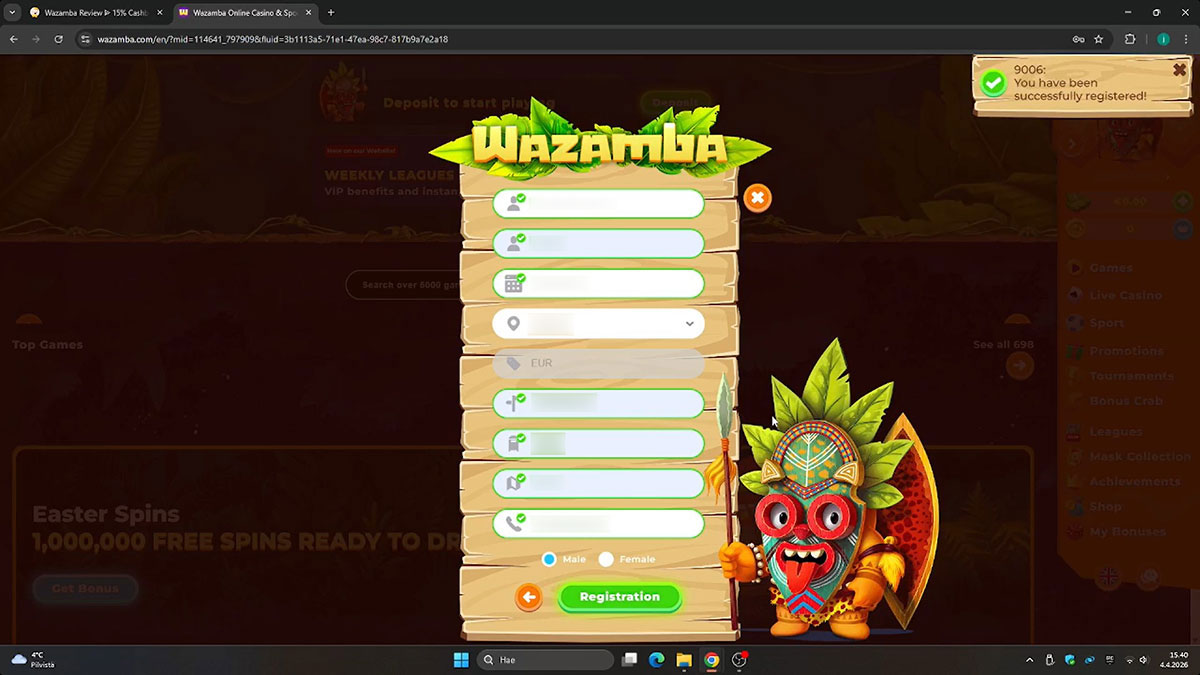 Wazamba online casino